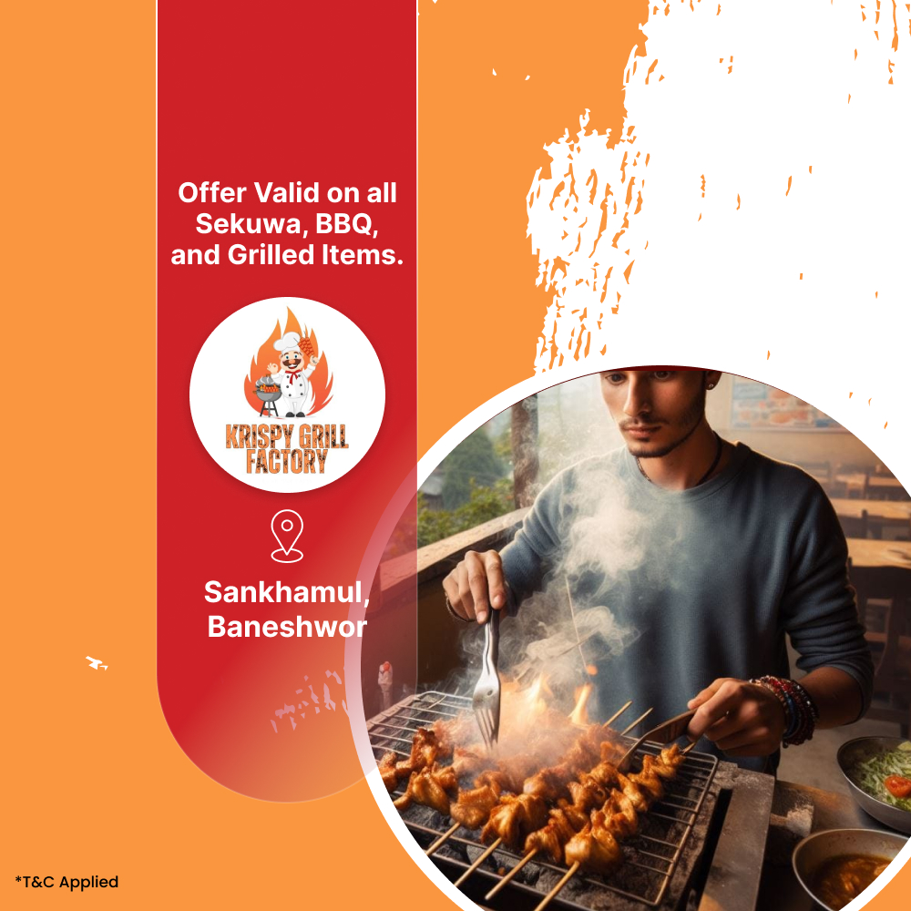 15% off on all Sekuwa, BBQ, and Grilled items at Krispy Grill Factory